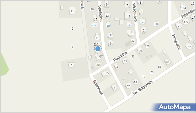 Dobrów, Spokojna, 7, mapa Dobrów