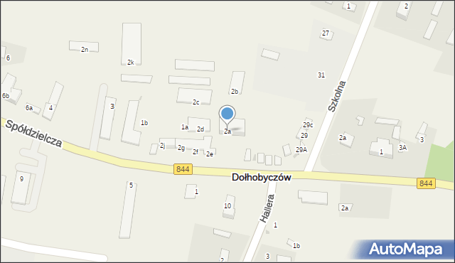 Dołhobyczów, Spółdzielcza, 2a, mapa Dołhobyczów