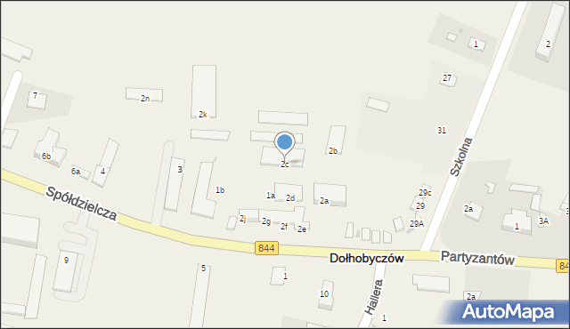 Dołhobyczów, Spółdzielcza, 2c, mapa Dołhobyczów