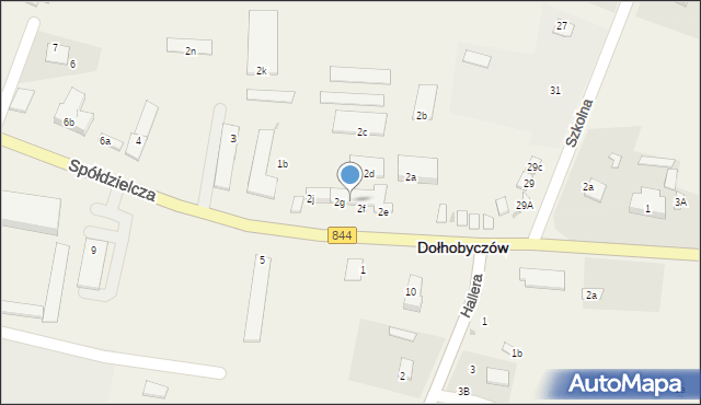 Dołhobyczów, Spółdzielcza, 2h, mapa Dołhobyczów