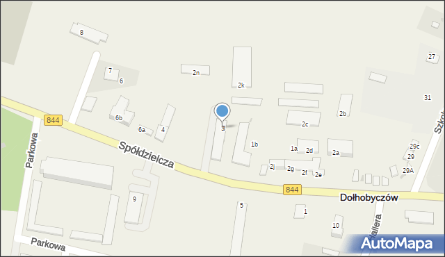 Dołhobyczów, Spółdzielcza, 3, mapa Dołhobyczów
