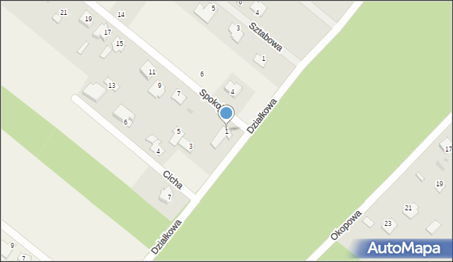 Drężewo, Spokojna, 1, mapa Drężewo