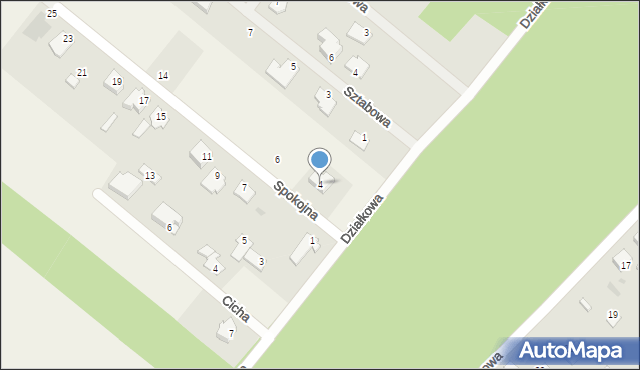 Drężewo, Spokojna, 4, mapa Drężewo