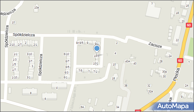 Drobin, Spółdzielcza, 10/3, mapa Drobin