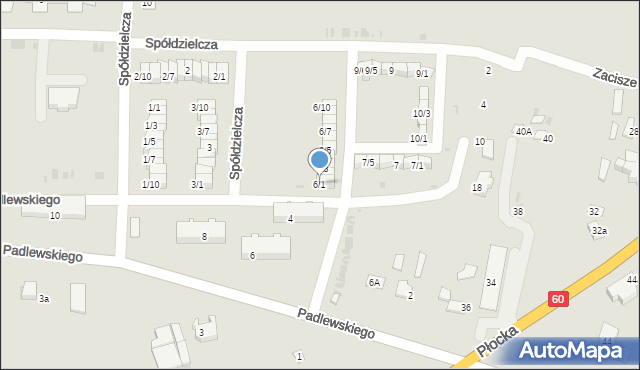 Drobin, Spółdzielcza, 6/1, mapa Drobin