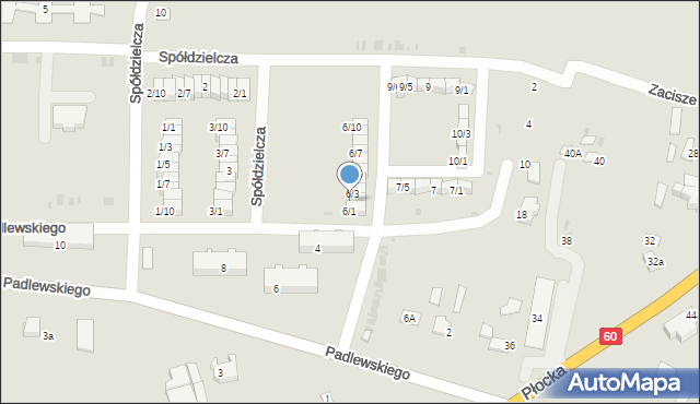 Drobin, Spółdzielcza, 6/2, mapa Drobin