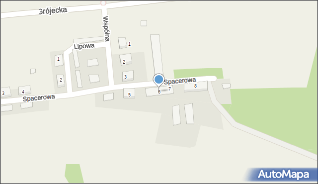 Drwalew, Spacerowa, 6, mapa Drwalew