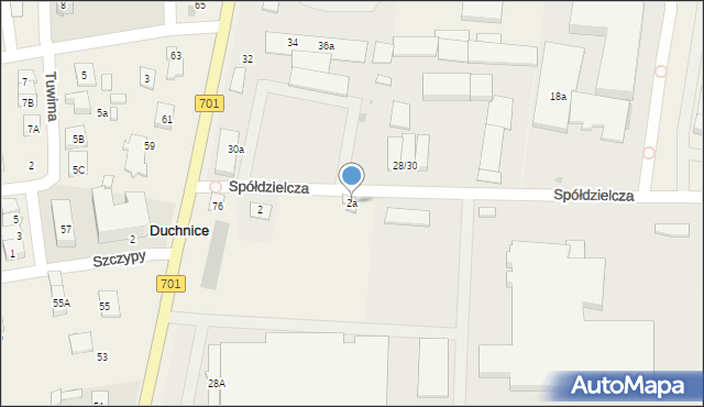 Duchnice, Spółdzielcza, 2a, mapa Duchnice