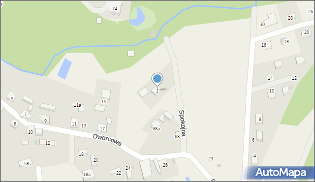 Duninowo, Spokojna, 1, mapa Duninowo