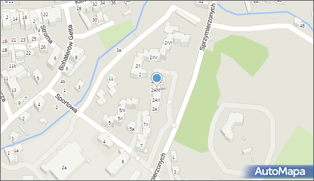 Duszniki-Zdrój, Sprzymierzonych, 2A/II, mapa Duszniki-Zdrój