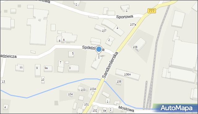 Dwikozy, Spółdzielcza, 1, mapa Dwikozy