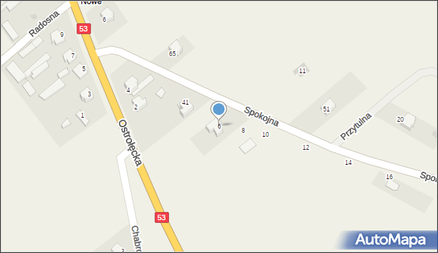 Dylewo, Spokojna, 6, mapa Dylewo