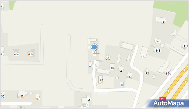 Dys, Spacerowa, 12, mapa Dys