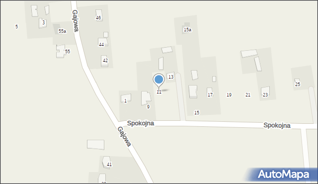 Dys, Spokojna, 11, mapa Dys