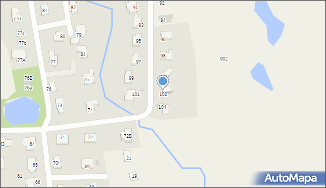 Dywity, Spółdzielcza, 102, mapa Dywity