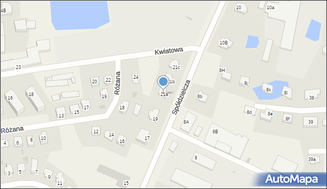 Dywity, Spółdzielcza, 21a, mapa Dywity