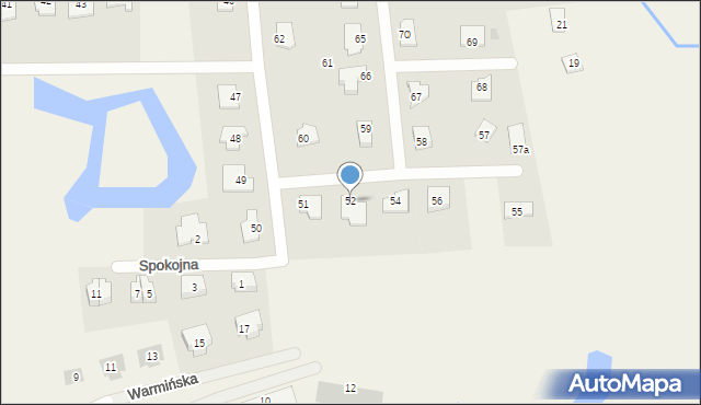 Dywity, Spółdzielcza, 52, mapa Dywity