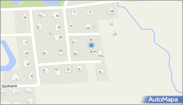 Dywity, Spółdzielcza, 57, mapa Dywity