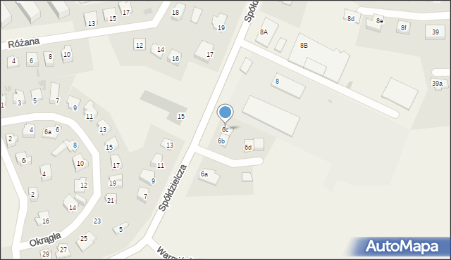 Dywity, Spółdzielcza, 6c, mapa Dywity