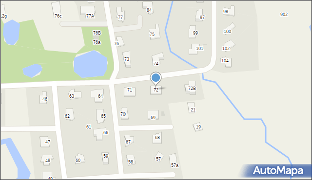 Dywity, Spółdzielcza, 72, mapa Dywity