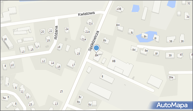 Dywity, Spółdzielcza, 8A, mapa Dywity