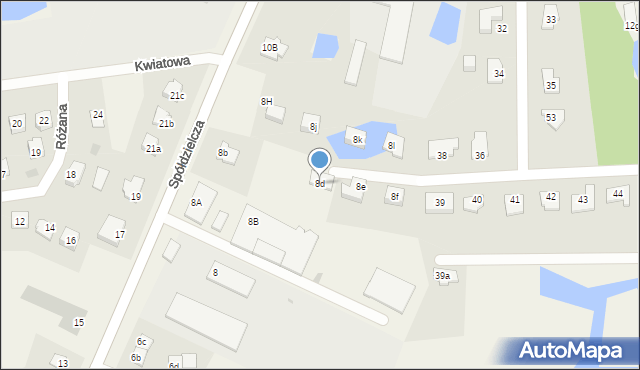 Dywity, Spółdzielcza, 8d, mapa Dywity