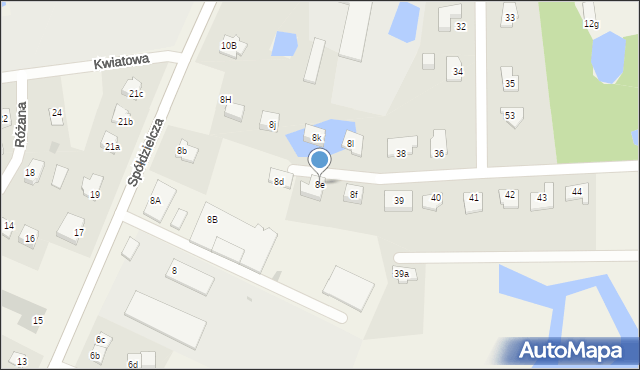 Dywity, Spółdzielcza, 8e, mapa Dywity