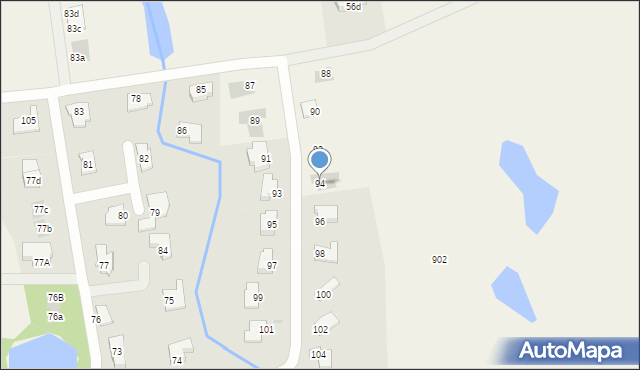 Dywity, Spółdzielcza, 94, mapa Dywity