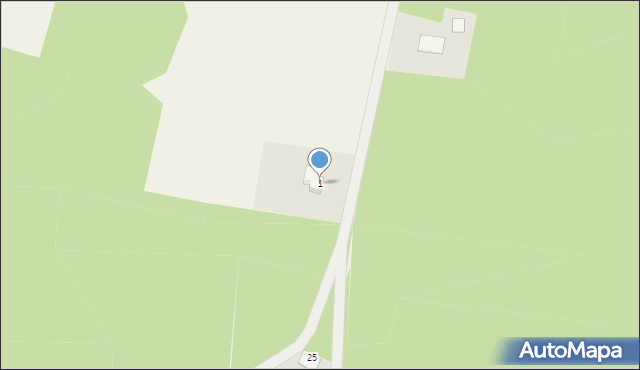 Działyń, Spokojna, 1, mapa Działyń