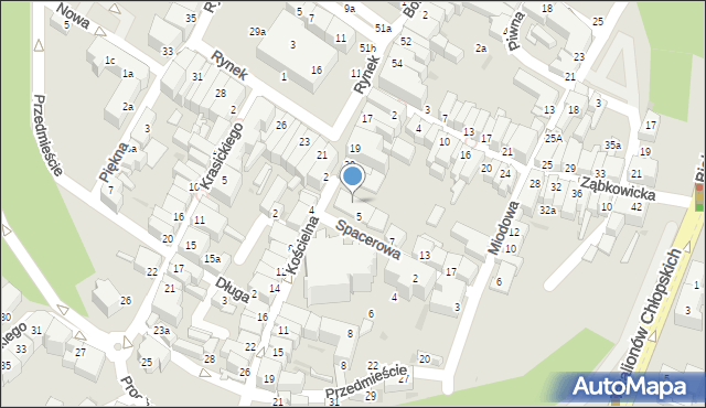 Dzierżoniów, Spacerowa, 5a, mapa Dzierżoniów