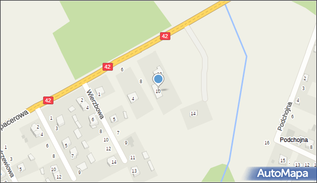 Fałków, Spacerowa, 10, mapa Fałków