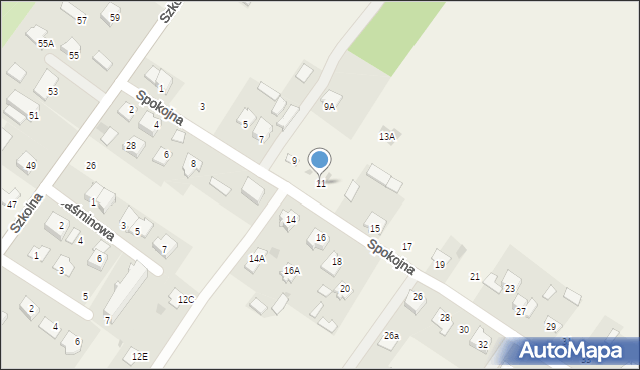 Franciszków, Spokojna, 11, mapa Franciszków