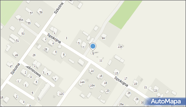 Franciszków, Spokojna, 9, mapa Franciszków