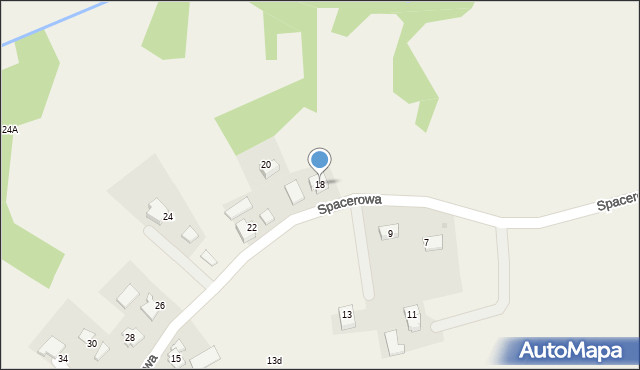 Frydrychowice, Spacerowa, 18, mapa Frydrychowice