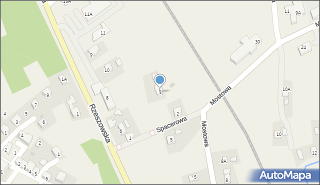 Frysztak, Spacerowa, 3, mapa Frysztak