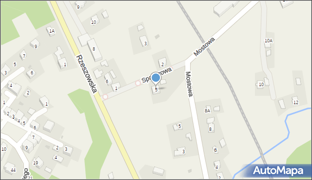 Frysztak, Spacerowa, 5, mapa Frysztak