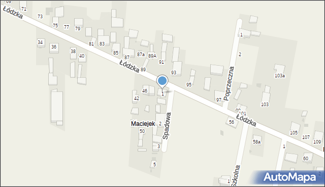 Gajkowice, Spadowa, 1, mapa Gajkowice
