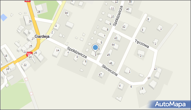 Gardeja, Spółdzielcza, 1, mapa Gardeja
