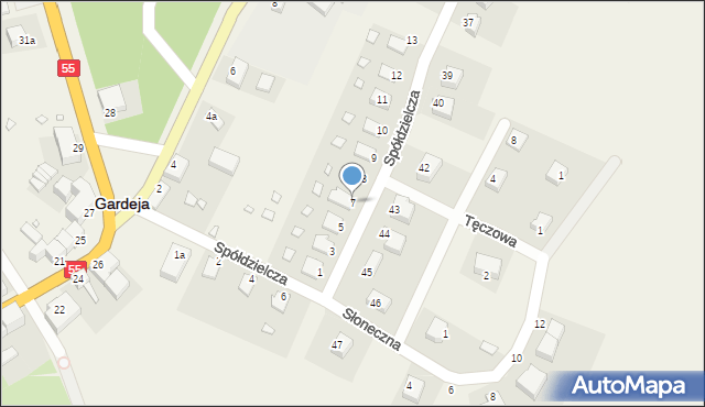 Gardeja, Spółdzielcza, 7, mapa Gardeja
