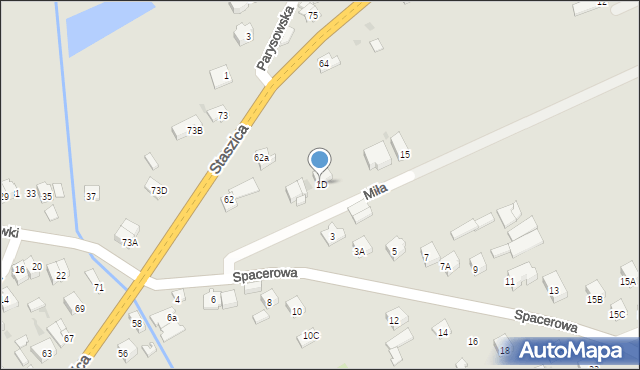 Garwolin, Spacerowa, 1D, mapa Garwolin