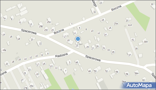 Garwolin, Spacerowa, 23A, mapa Garwolin