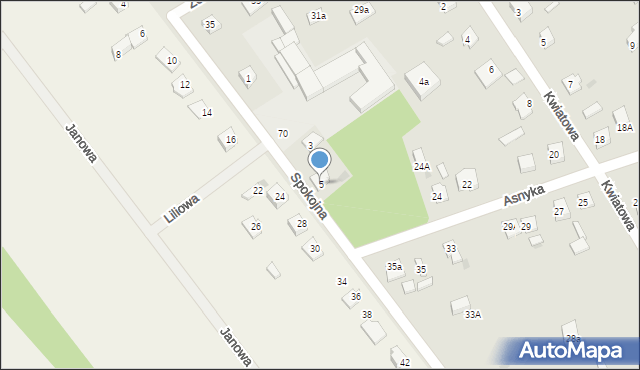 Garwolin, Spokojna, 5, mapa Garwolin