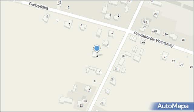 Gaszyn, Spacerowa, 4, mapa Gaszyn
