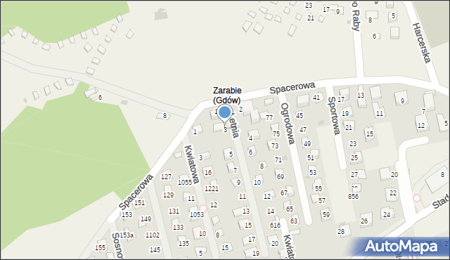 Gdów, Spacerowa, 119, mapa Gdów