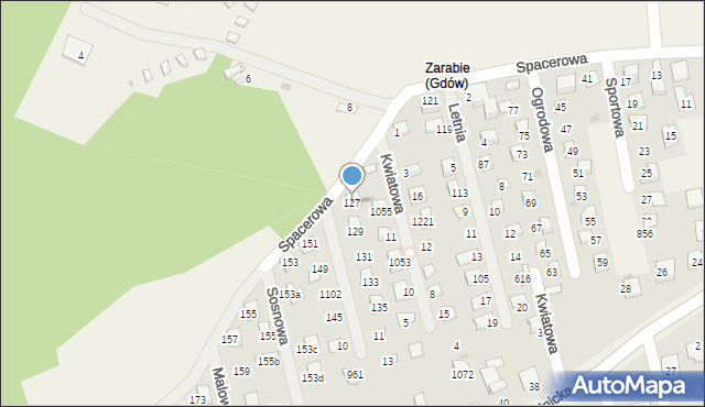 Gdów, Spacerowa, 127, mapa Gdów