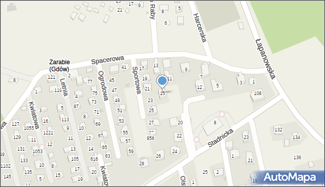 Gdów, Spacerowa, 15, mapa Gdów