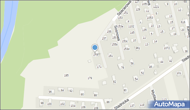 Gdów, Spacerowa, 173, mapa Gdów