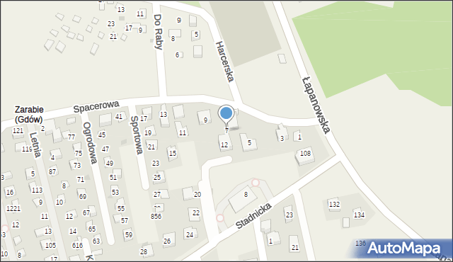Gdów, Spacerowa, 7, mapa Gdów