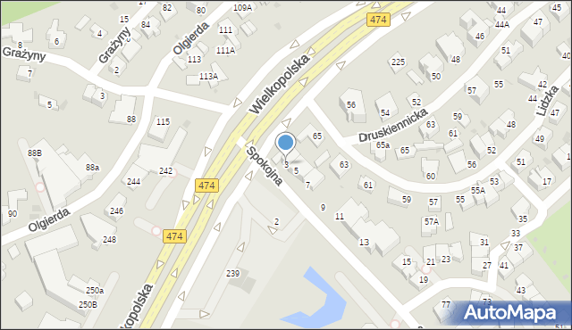 Gdynia, Spokojna, 3, mapa Gdyni