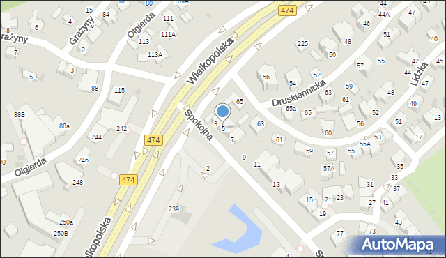 Gdynia, Spokojna, 5, mapa Gdyni